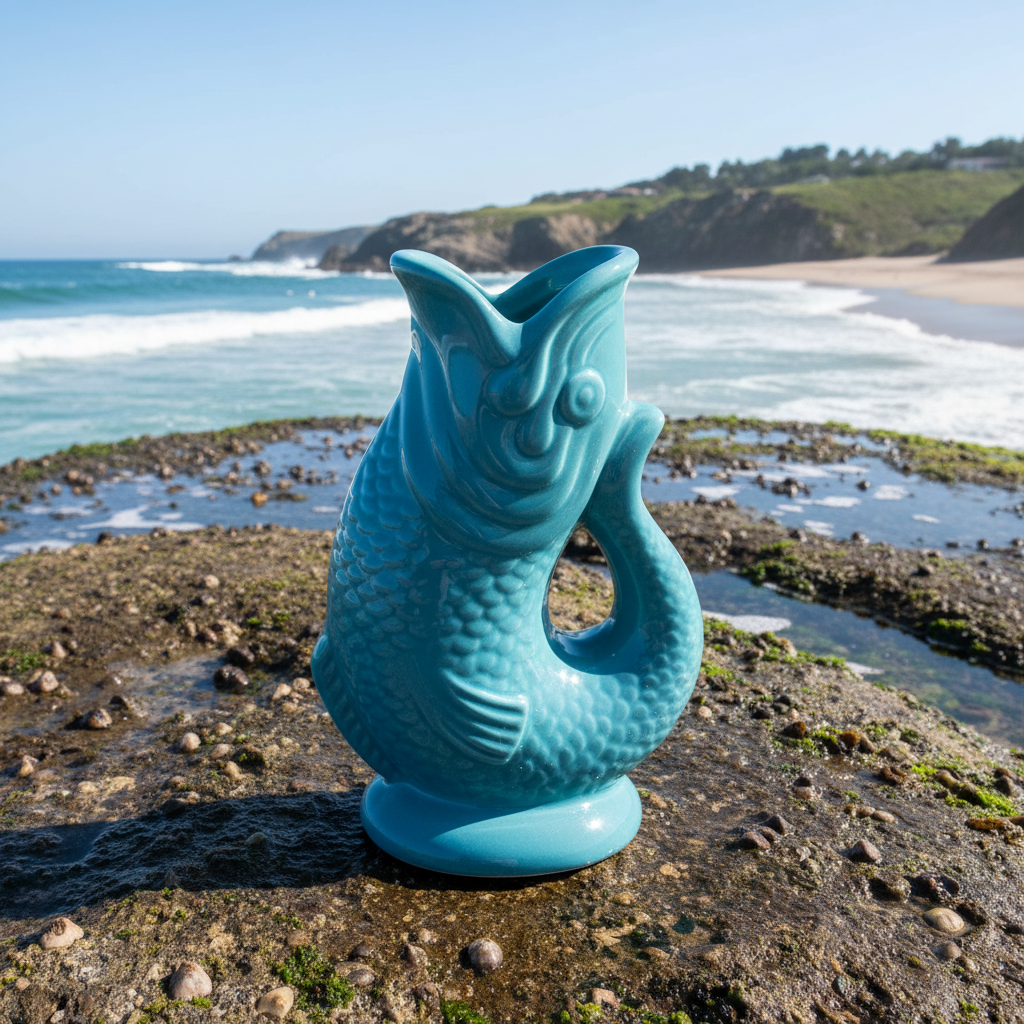 Ceramic fish vase - Blue