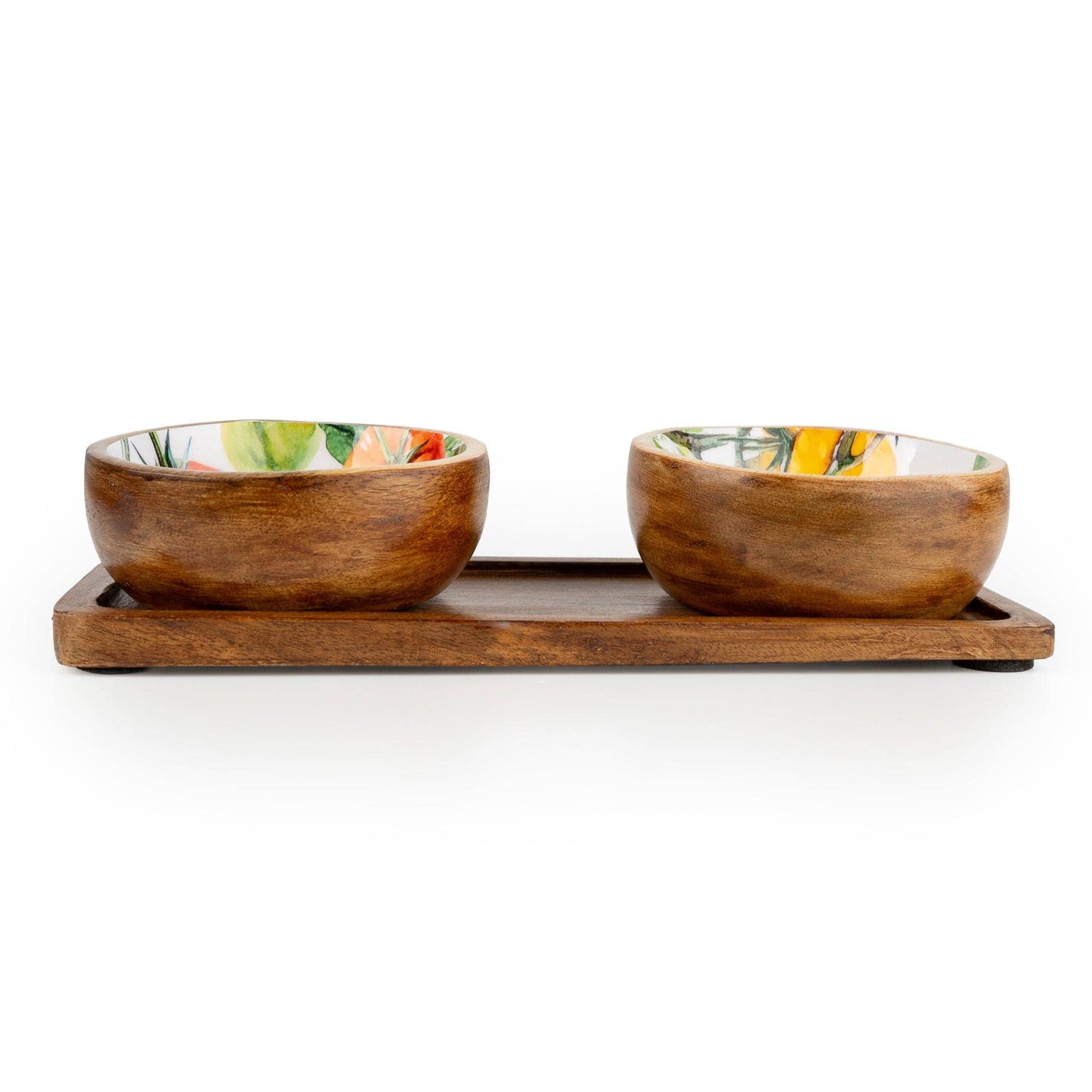 Set of 2 Dipping Bowls on Tray - Tomatoes