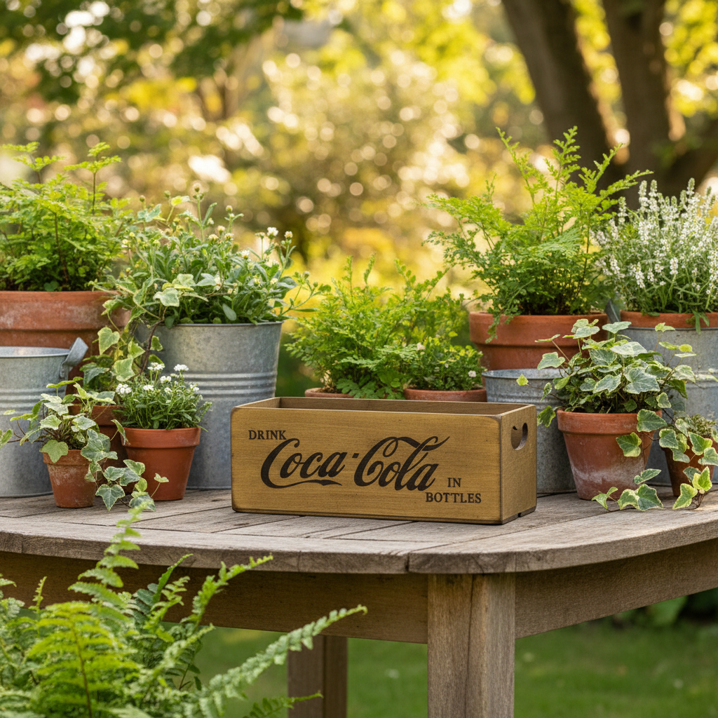 Antiqued Coca Cola Wooden Box