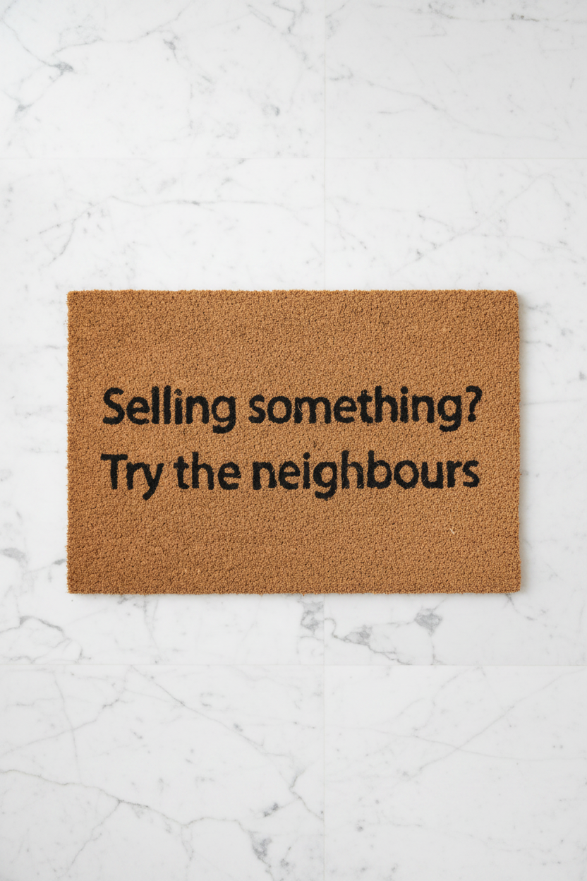 "Selling Something?" Doormat