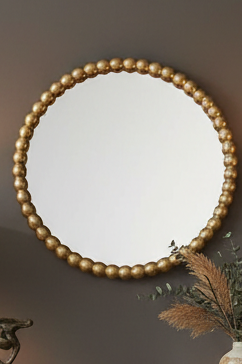 Gold Ball Framed Wall Mirror