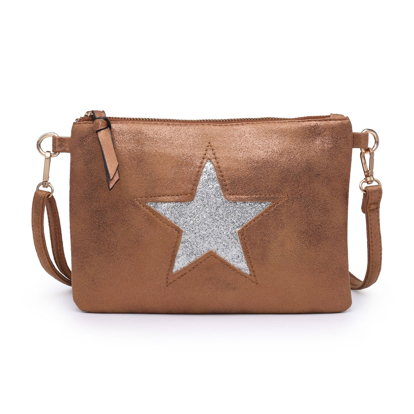 Fabric Star Small Crossbody Bag # 2320: SILVER