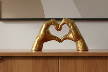 Antique Gold "Heart Hands" Ornament