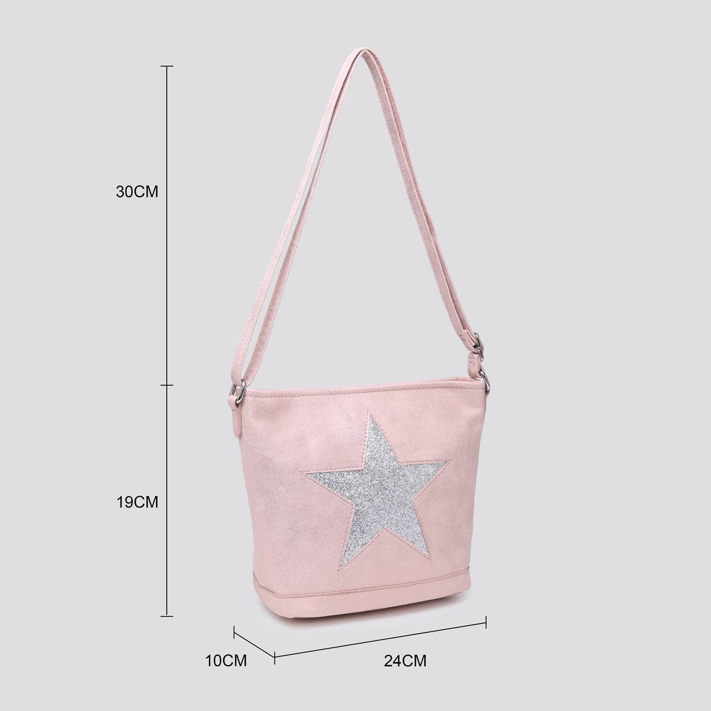 Fabric Star Small Crossbody Bag # 1191: PINK