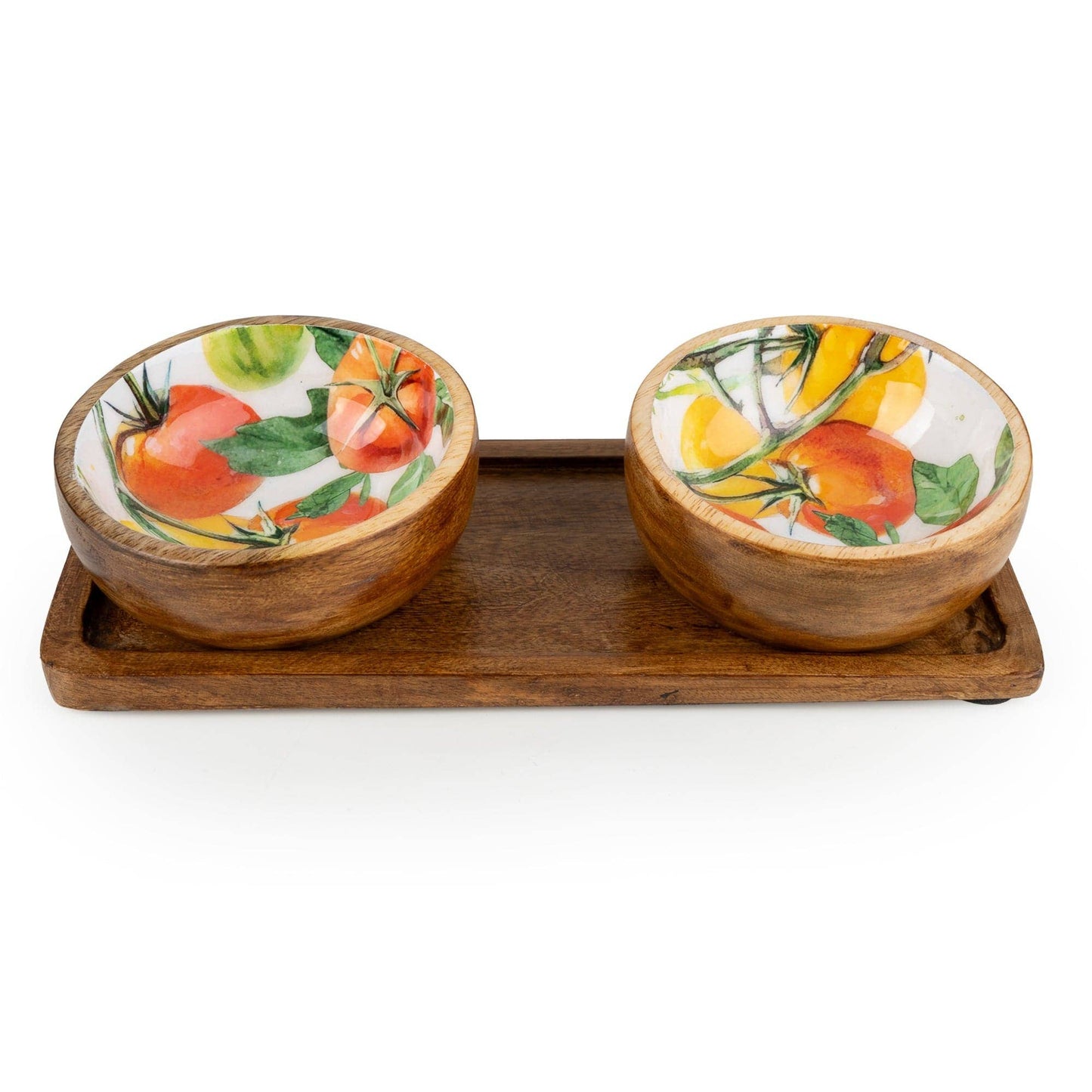Set of 2 Dipping Bowls on Tray - Tomatoes