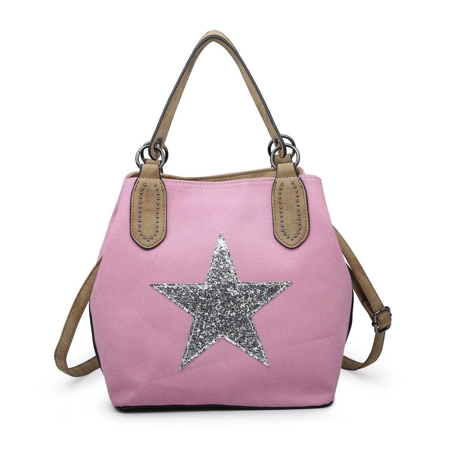 2290 Canvas Star Tote Bag: PINK
