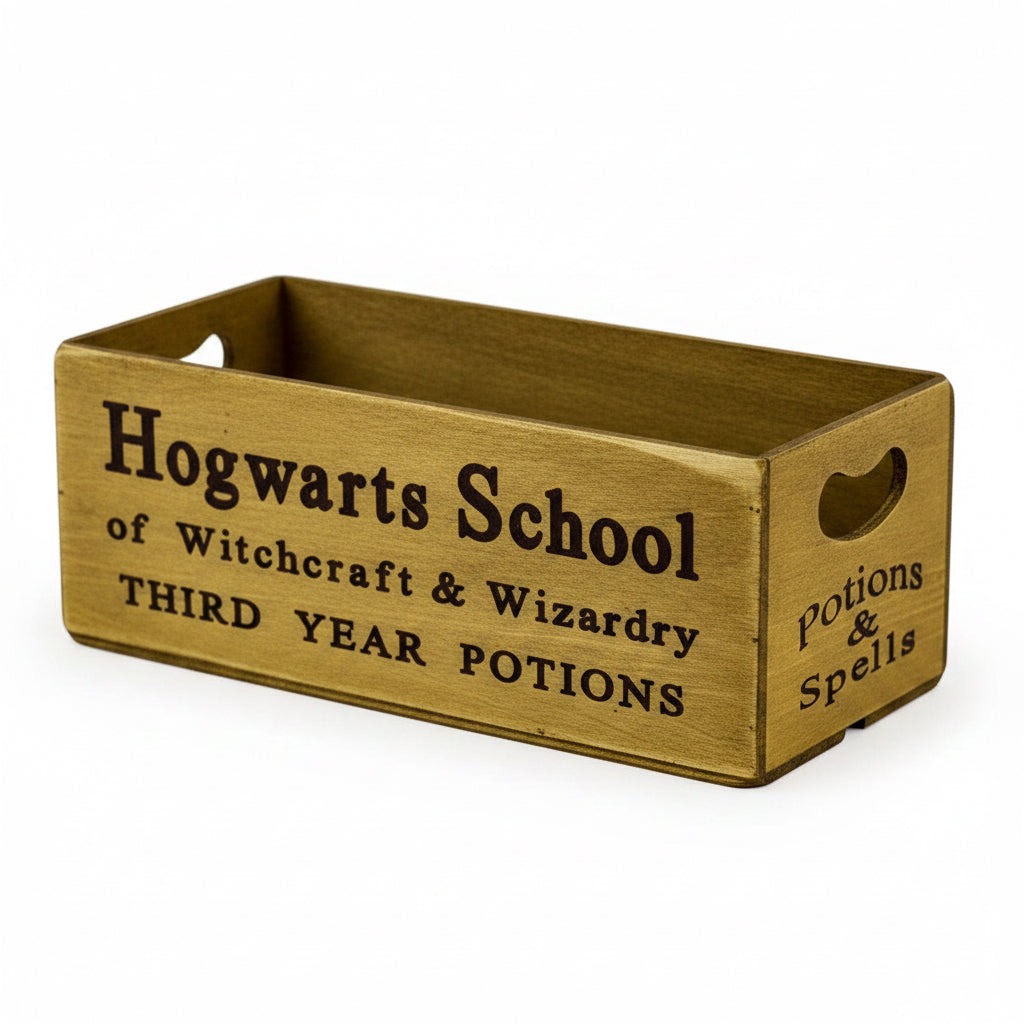 Antiqued "Witchcraft & Wizardry" Wooden Box