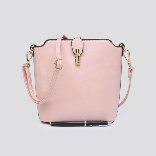Premium Grade Vegan Leather Crossbody Bag # JNY2157S2526: PINK