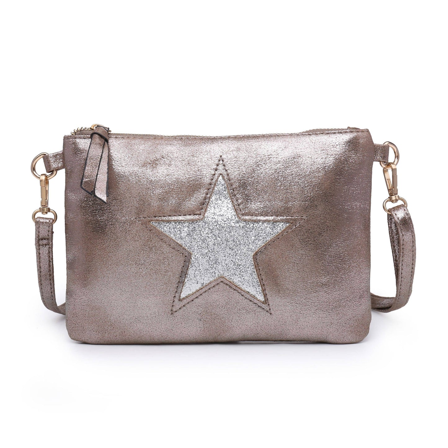Fabric Star Small Crossbody Bag # 2320: SILVER