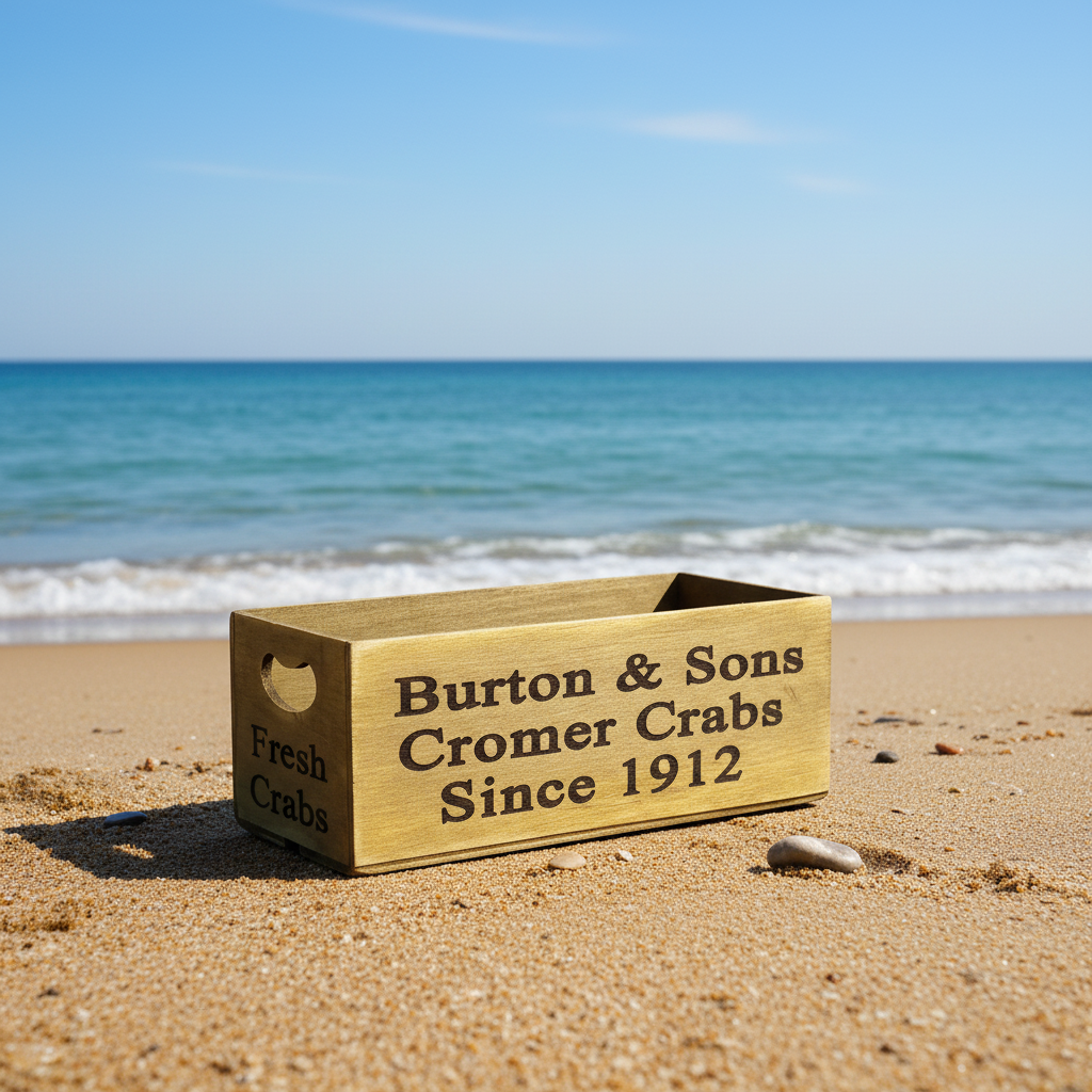 Antiqued "Cromer Crabs" Wooden Box