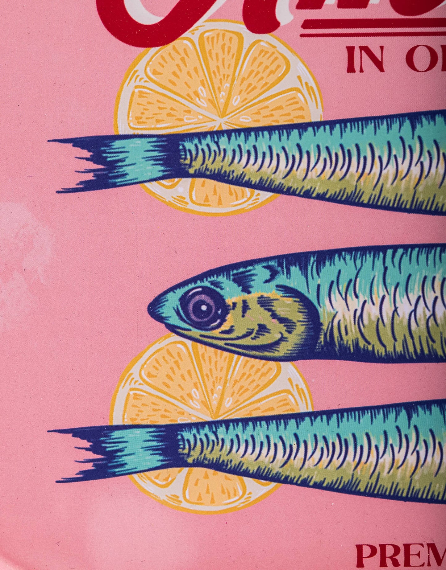 Retro "Anchovies” tin Serving Tray -