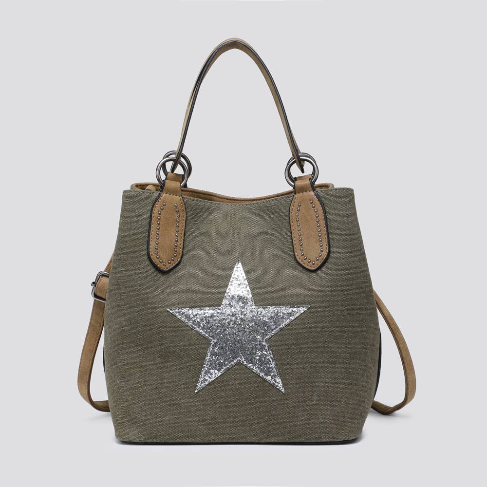 2290 Canvas Star Tote Bag: PINK