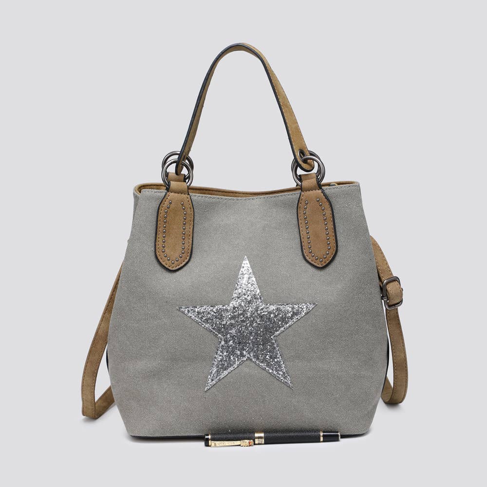 2290 Canvas Star Tote Bag: NUDE