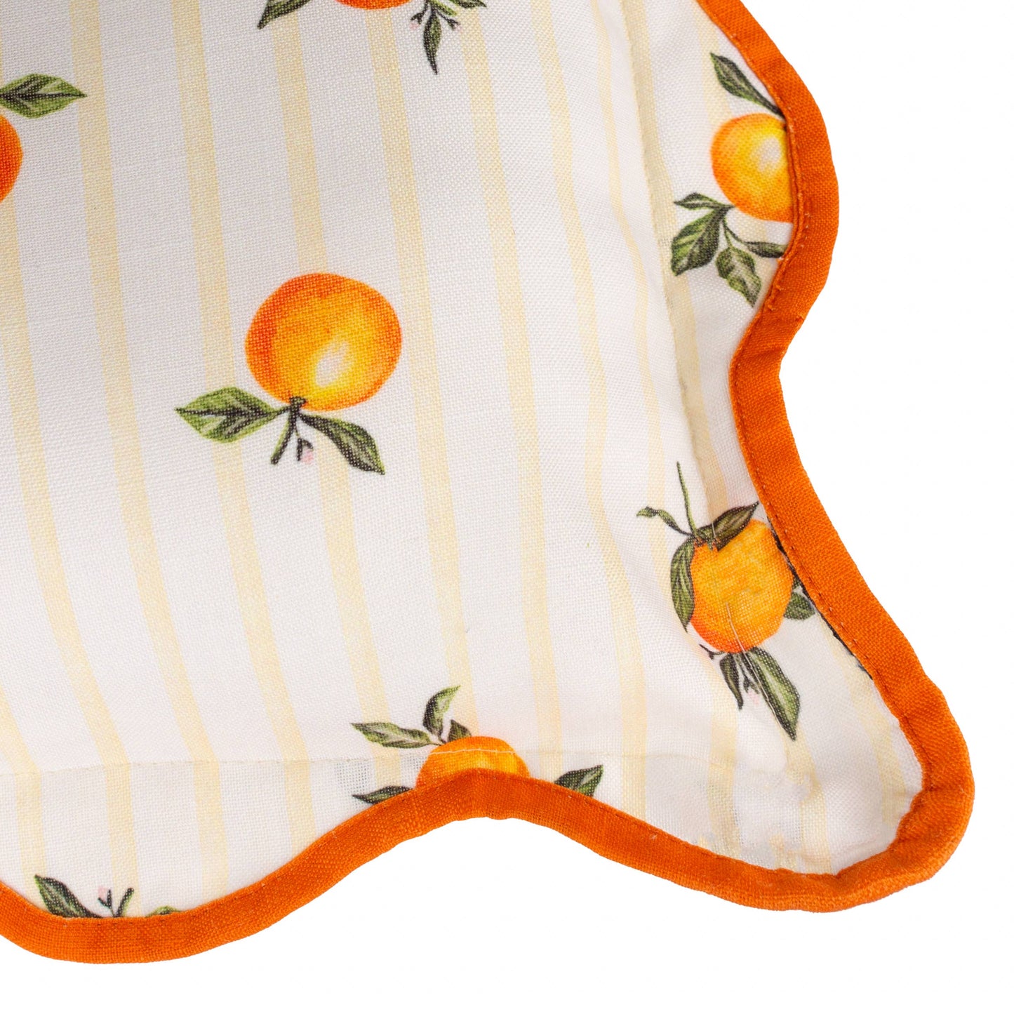 Fruits - Oranges Striped Outdoor Cushion Yellow - Cover Only.         45 x 45cm