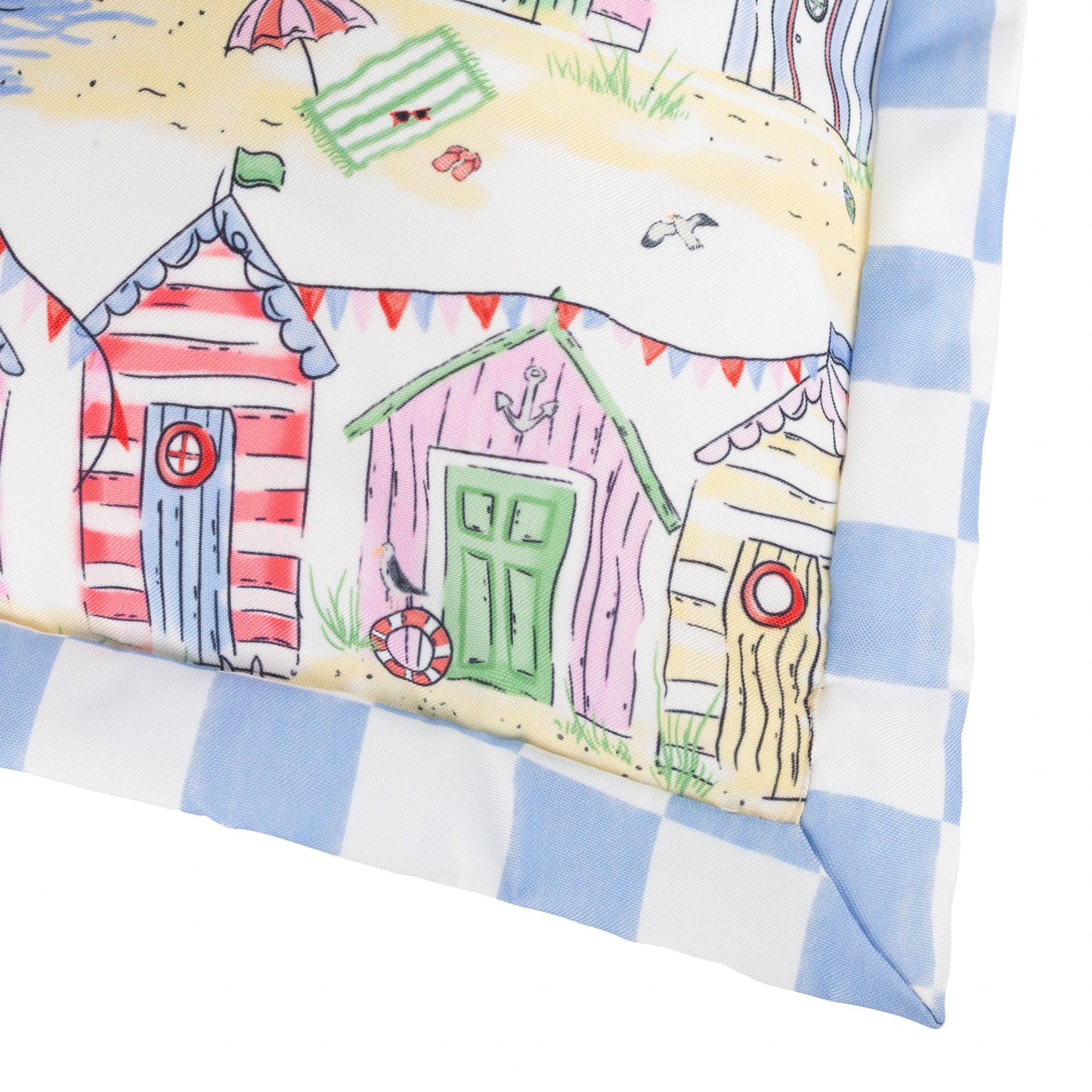Beach Huts Square Outdoor Cushion Multicolour - Cover Only.                                                   45 x 45cm
