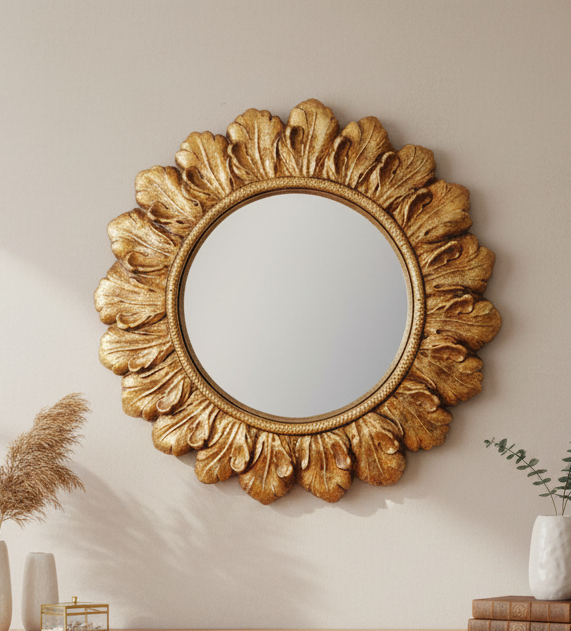 Small Gold Framed Convex Mirror