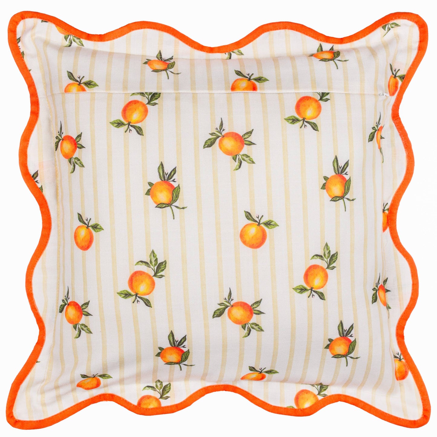 Fruits - Oranges Striped Outdoor Cushion Yellow - Cover Only.         45 x 45cm