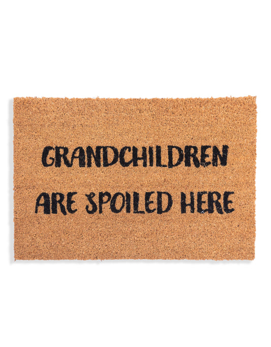 "Grandchildren Are Spoiled Here" Doormat