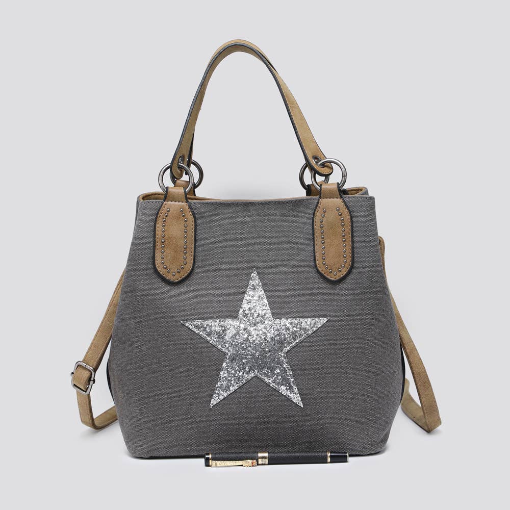 2290 Canvas Star Tote Bag: NUDE