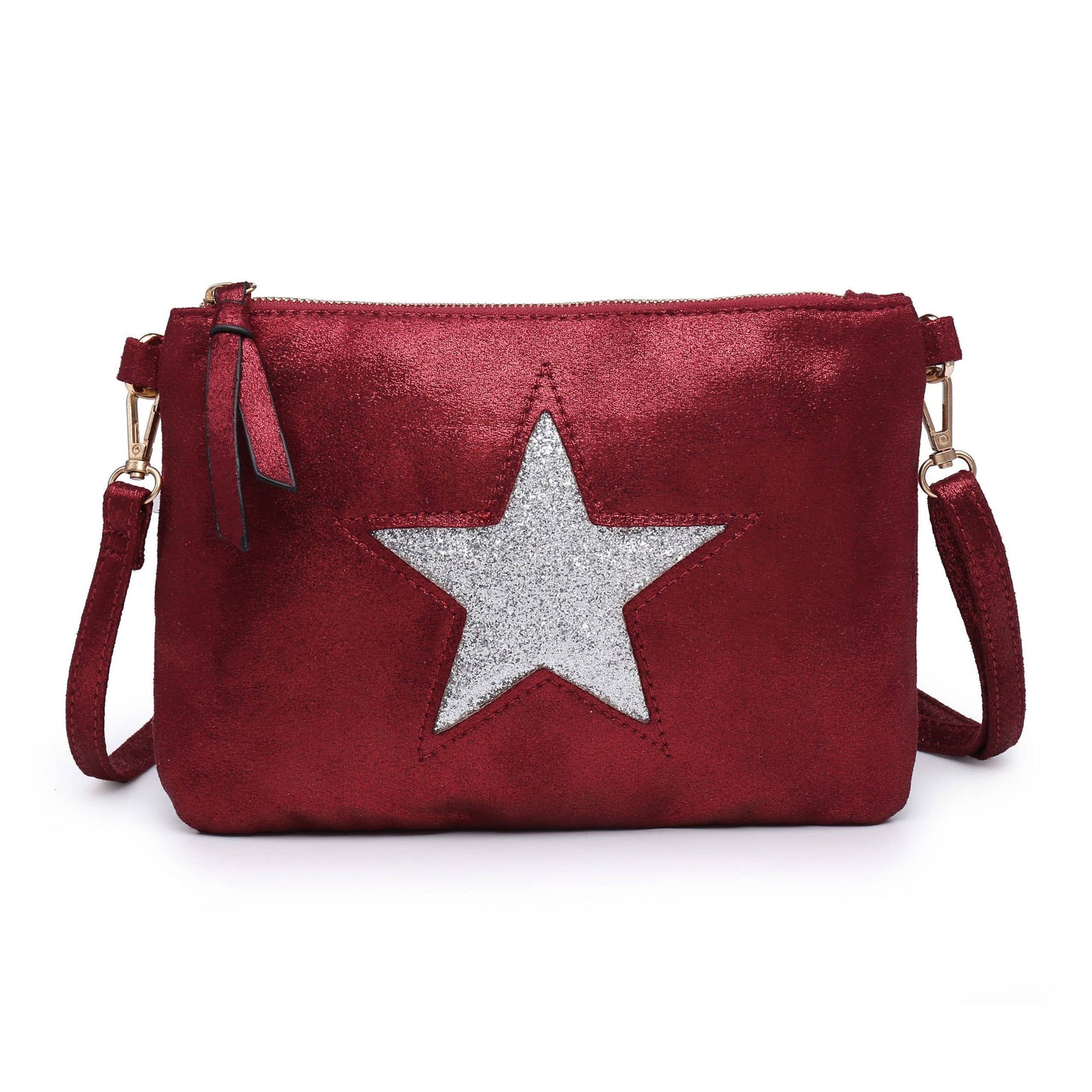 Fabric Star Small Crossbody Bag # 2320: SILVER