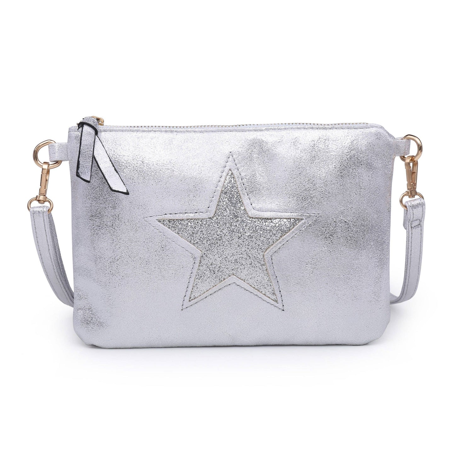 Fabric Star Small Crossbody Bag # 2320: SILVER