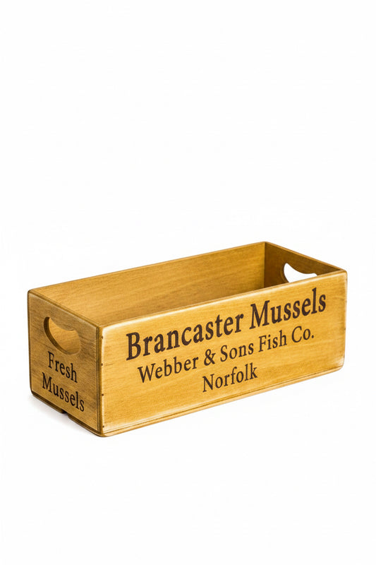 Antiqued "Brancaster Mussels" Wooden Box