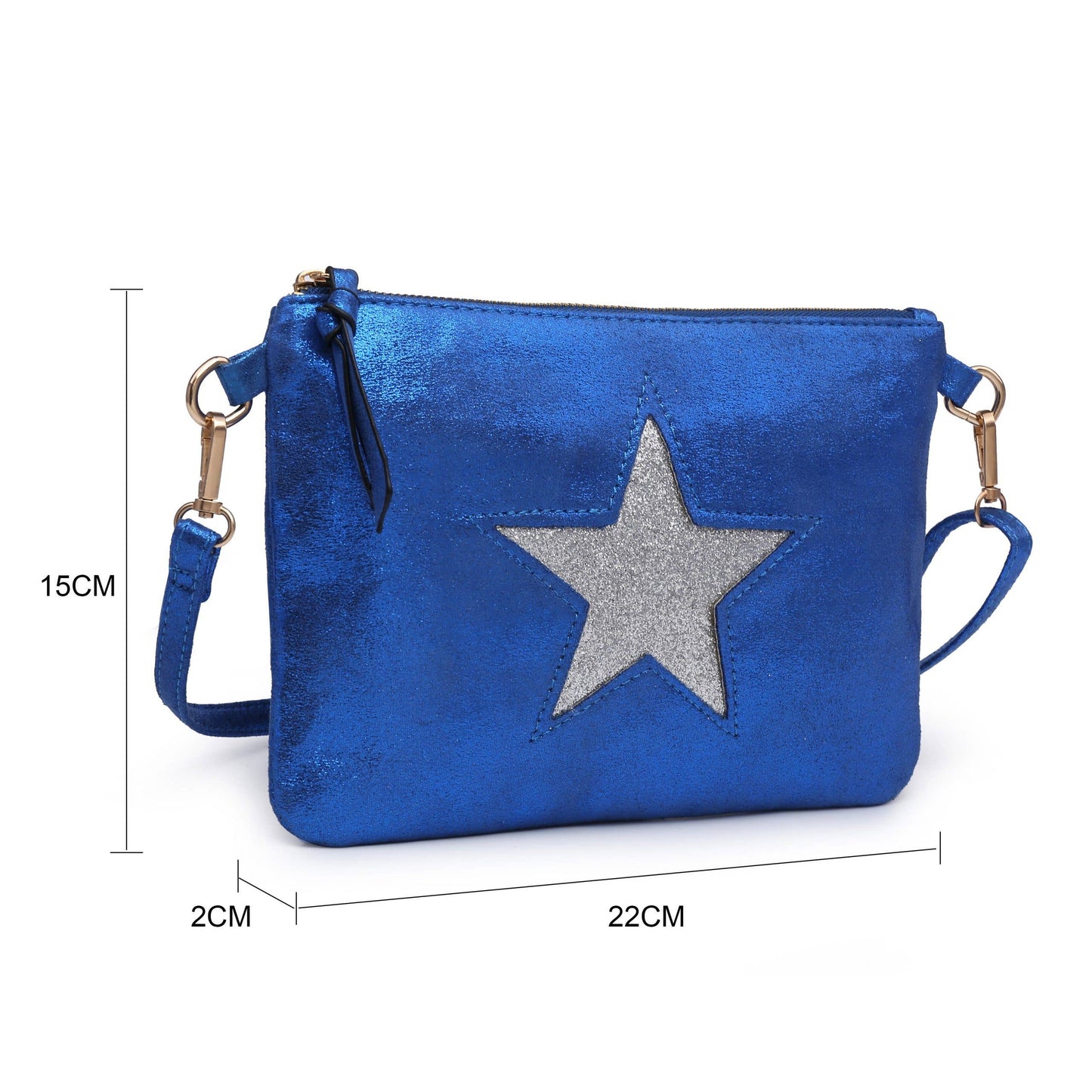Fabric Star Small Crossbody Bag # 2320: SILVER