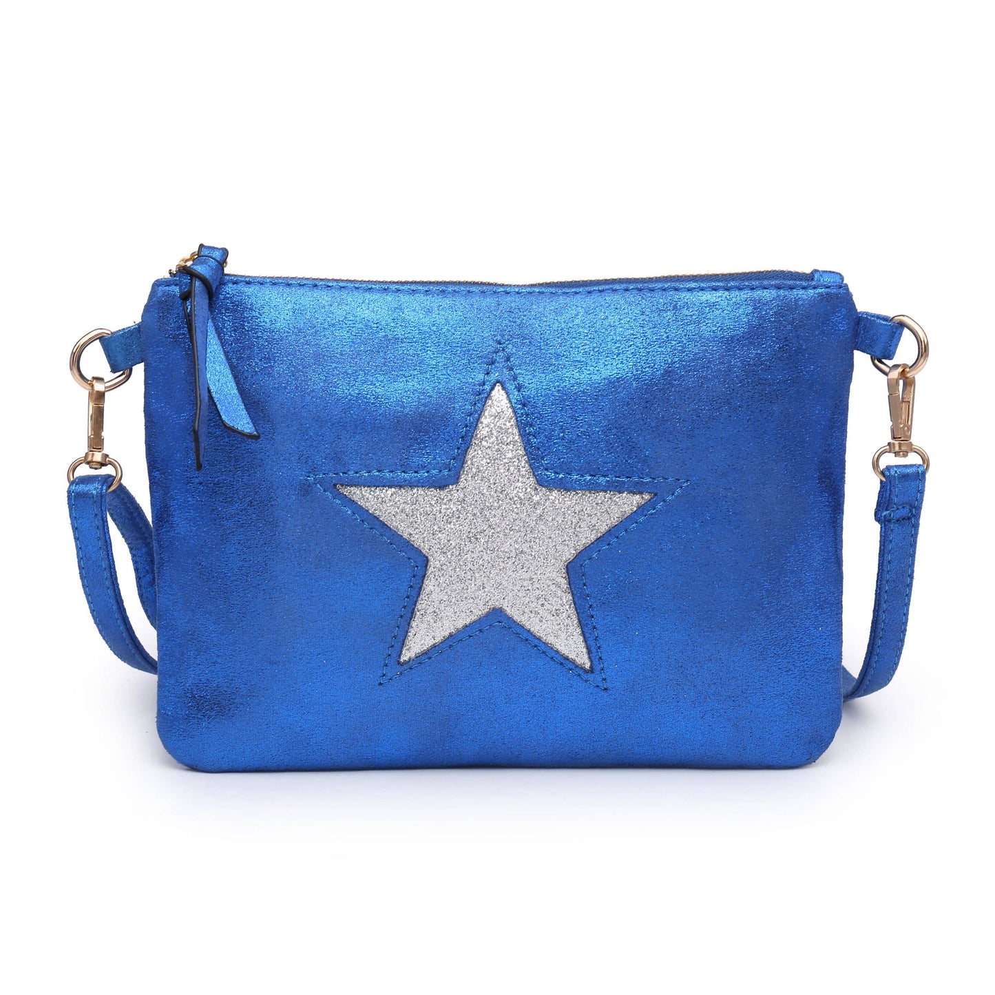 Fabric Star Small Crossbody Bag # 2320: SILVER
