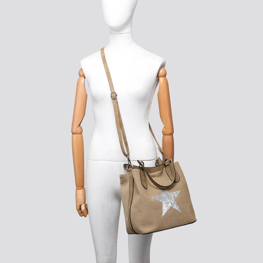 2290 Canvas Star Tote Bag: NUDE