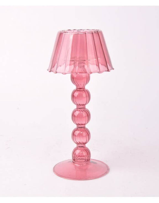 Red/Violet Multi Ball Lamp-Style Glass Tealight Holder