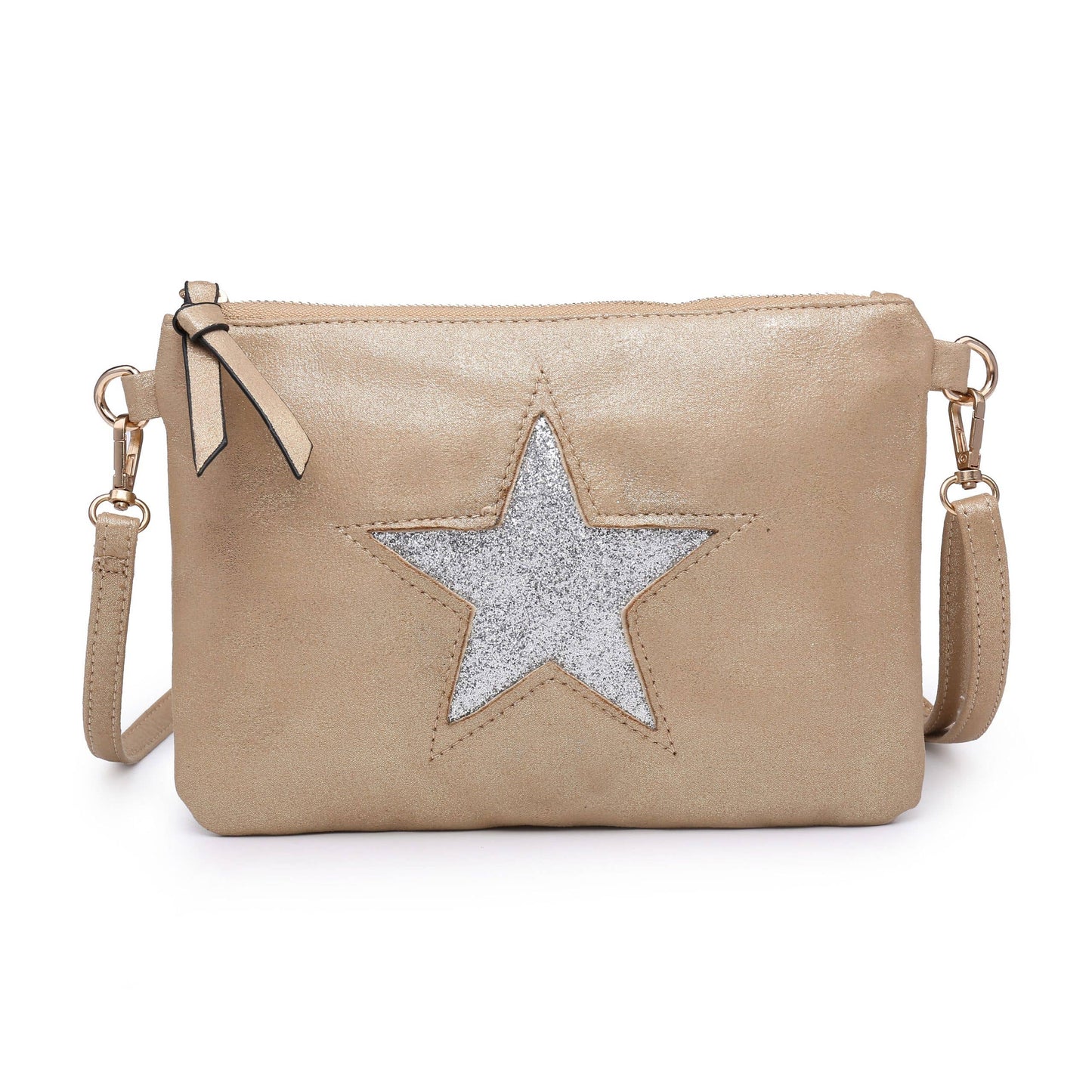 Fabric Star Small Crossbody Bag # 2320: SILVER