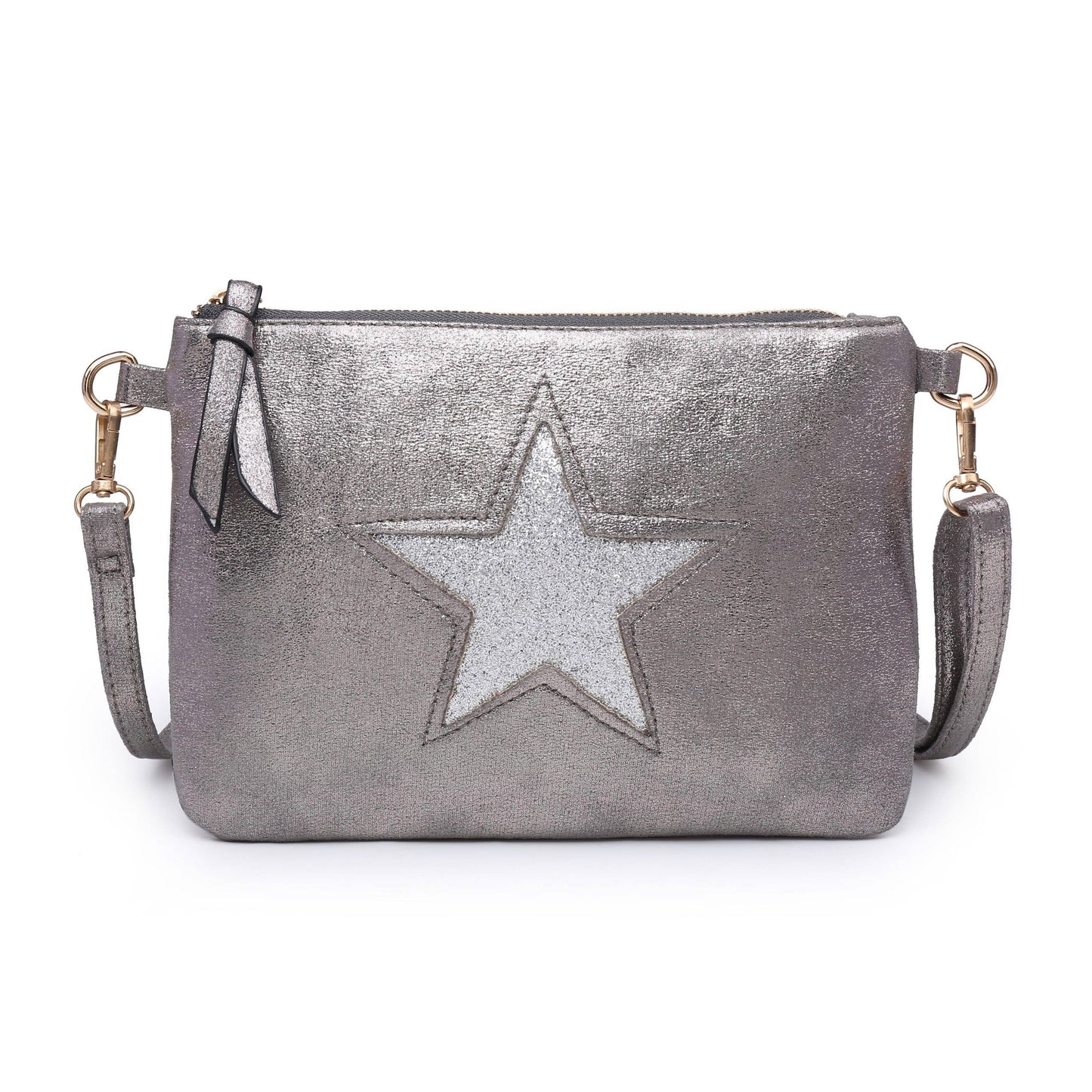 Fabric Star Small Crossbody Bag # 2320: SILVER