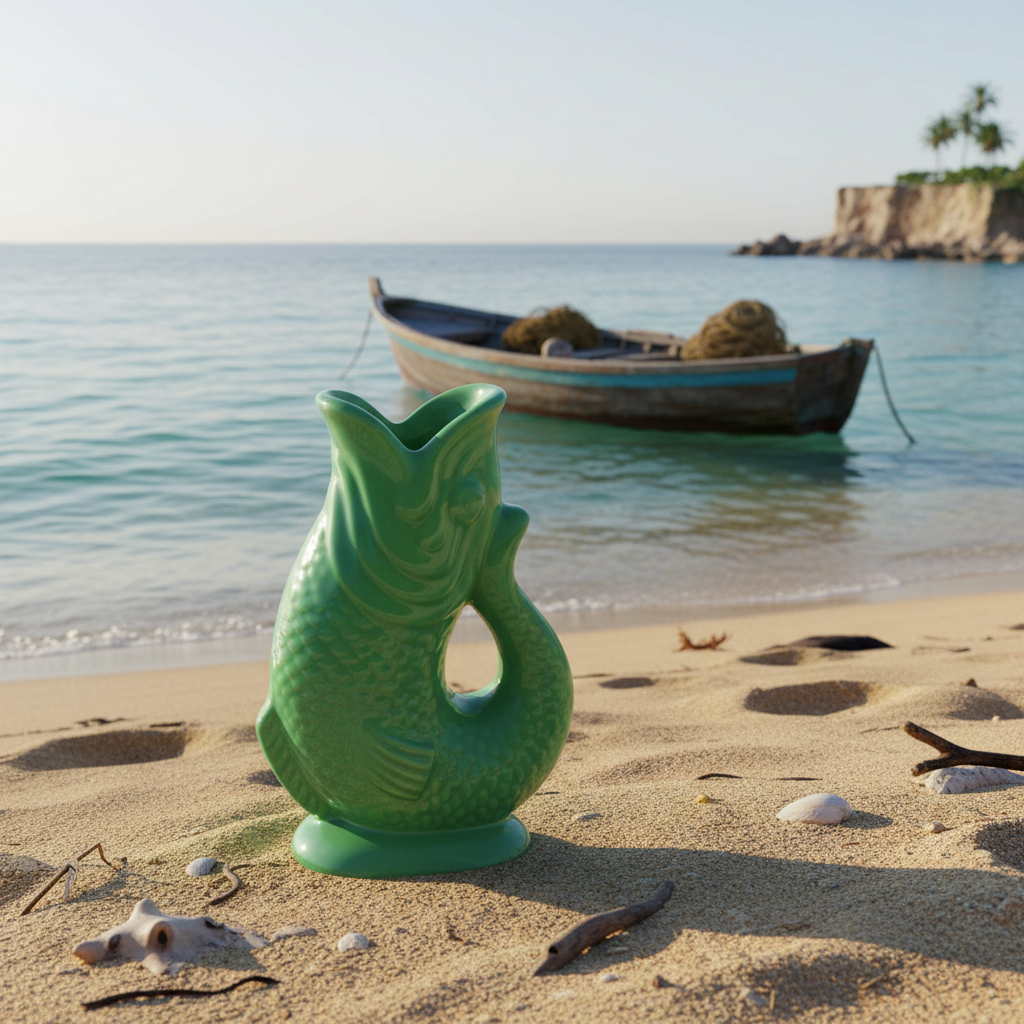 Ceramic fish vase - Green