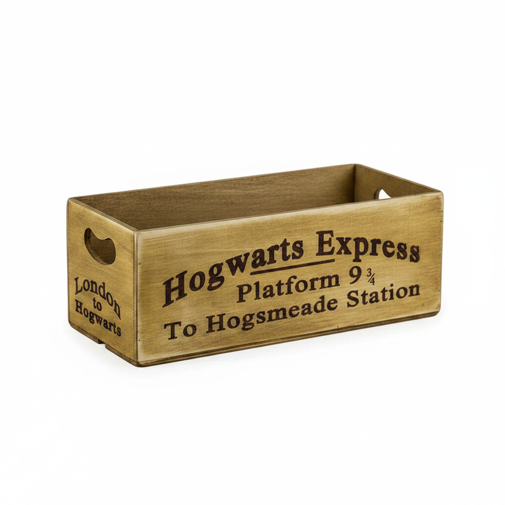 Antiqued "Platform 9 & 3/4" Wooden Box