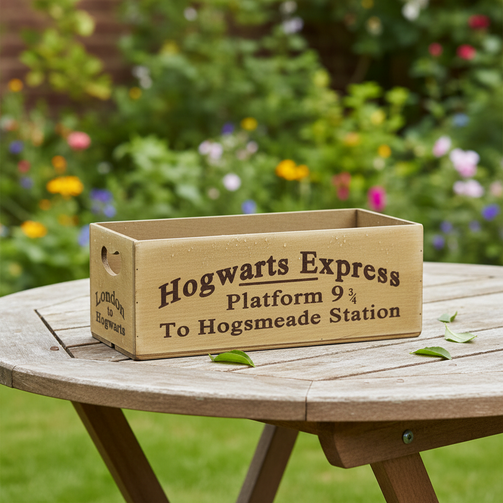 Antiqued "Platform 9 & 3/4" Wooden Box