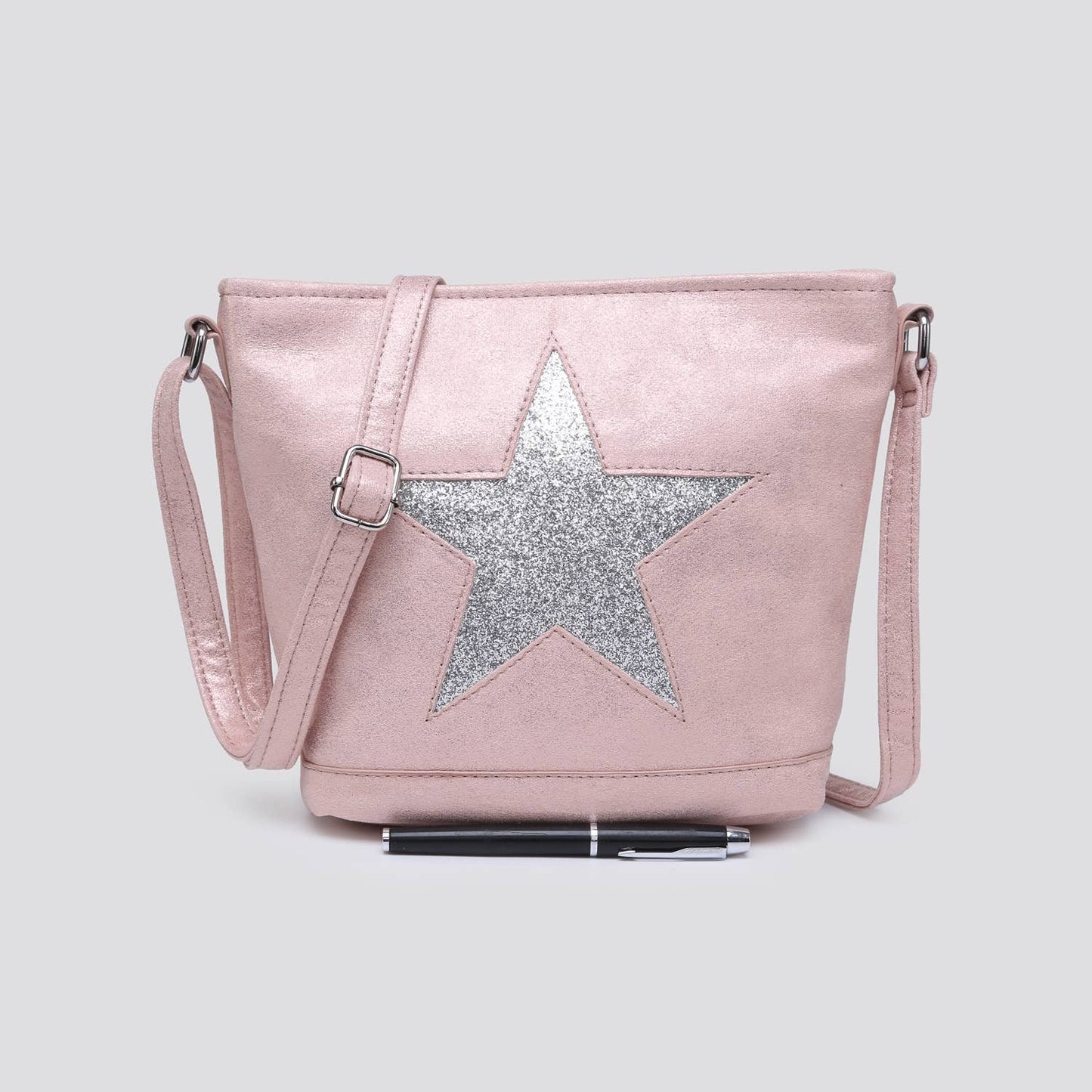 Fabric Star Small Crossbody Bag # 1191: PINK
