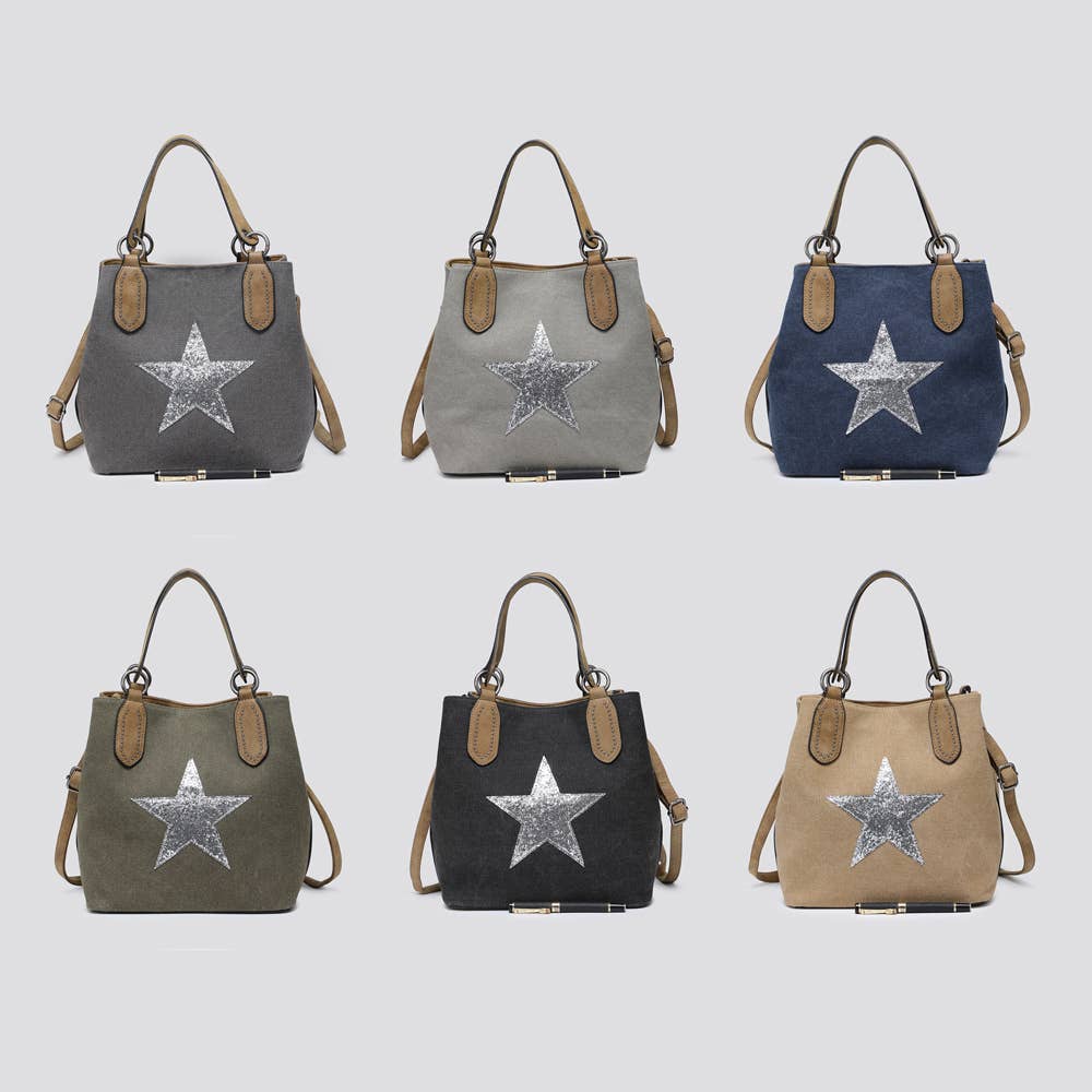 2290 Canvas Star Tote Bag: PINK