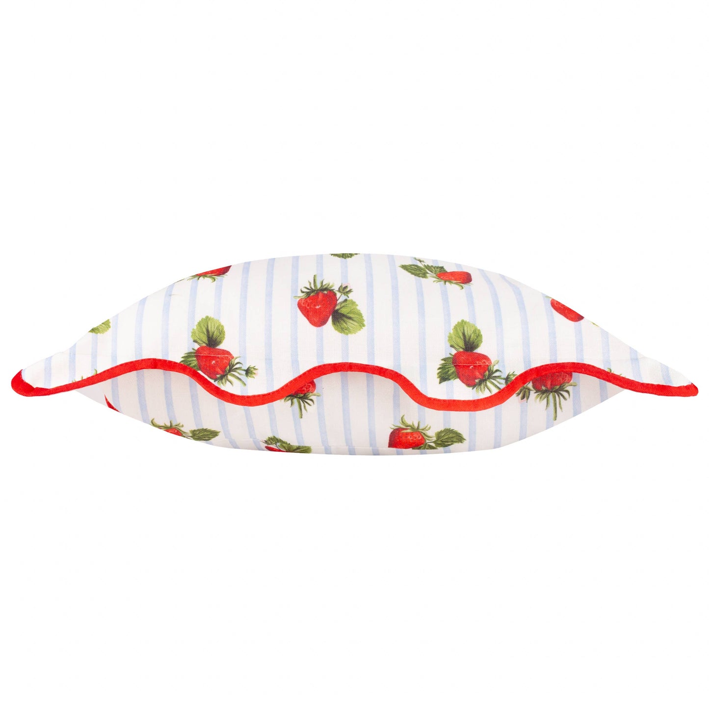 Fruits - Strawberries Striped Outdoor Cushion Blue - Cover Only               45 x 45cm