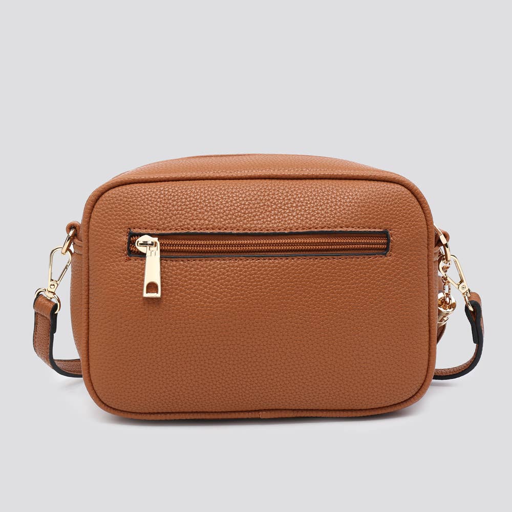Premium Vegan Leather Camera Star Crossbody Bag #JNY3435AW26: BEIGE