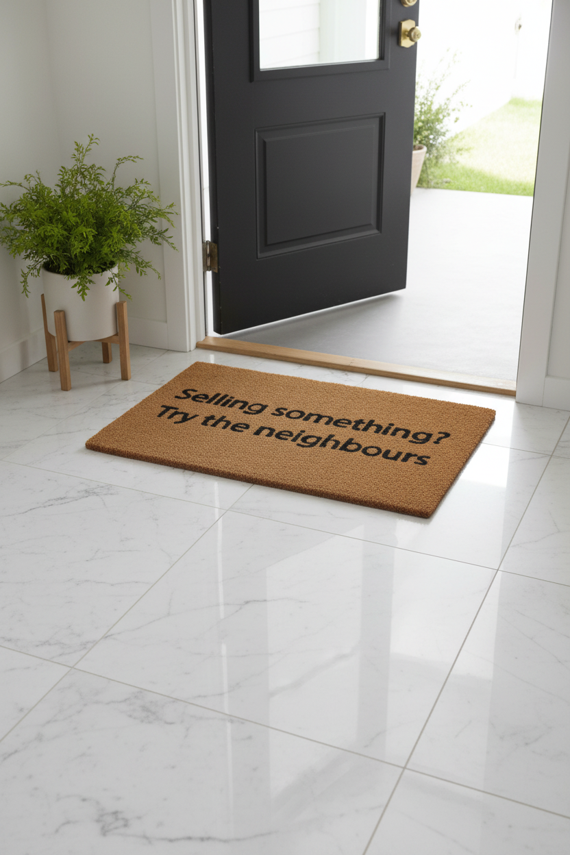 "Selling Something?" Doormat