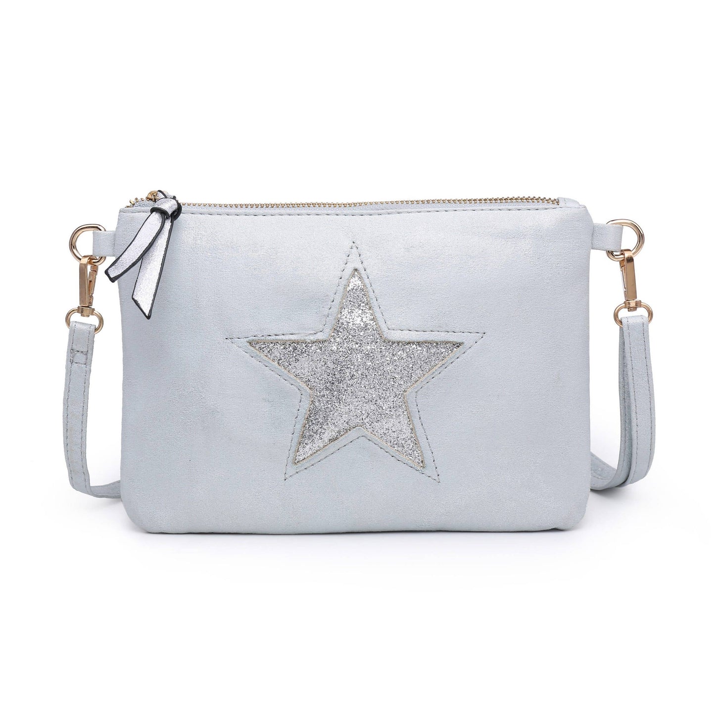Fabric Star Small Crossbody Bag # 2320: SILVER
