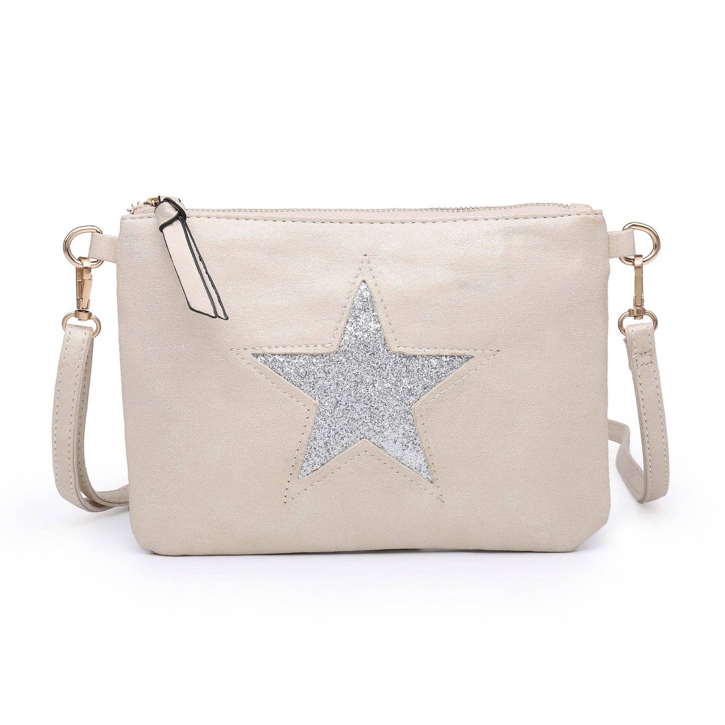 Fabric Star Small Crossbody Bag # 2320: SILVER