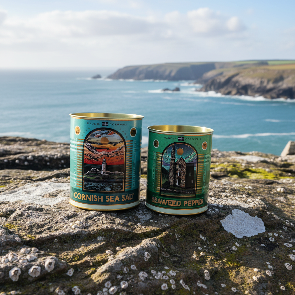 Medium storage tins (set of 2) - Cornish salt and pepper