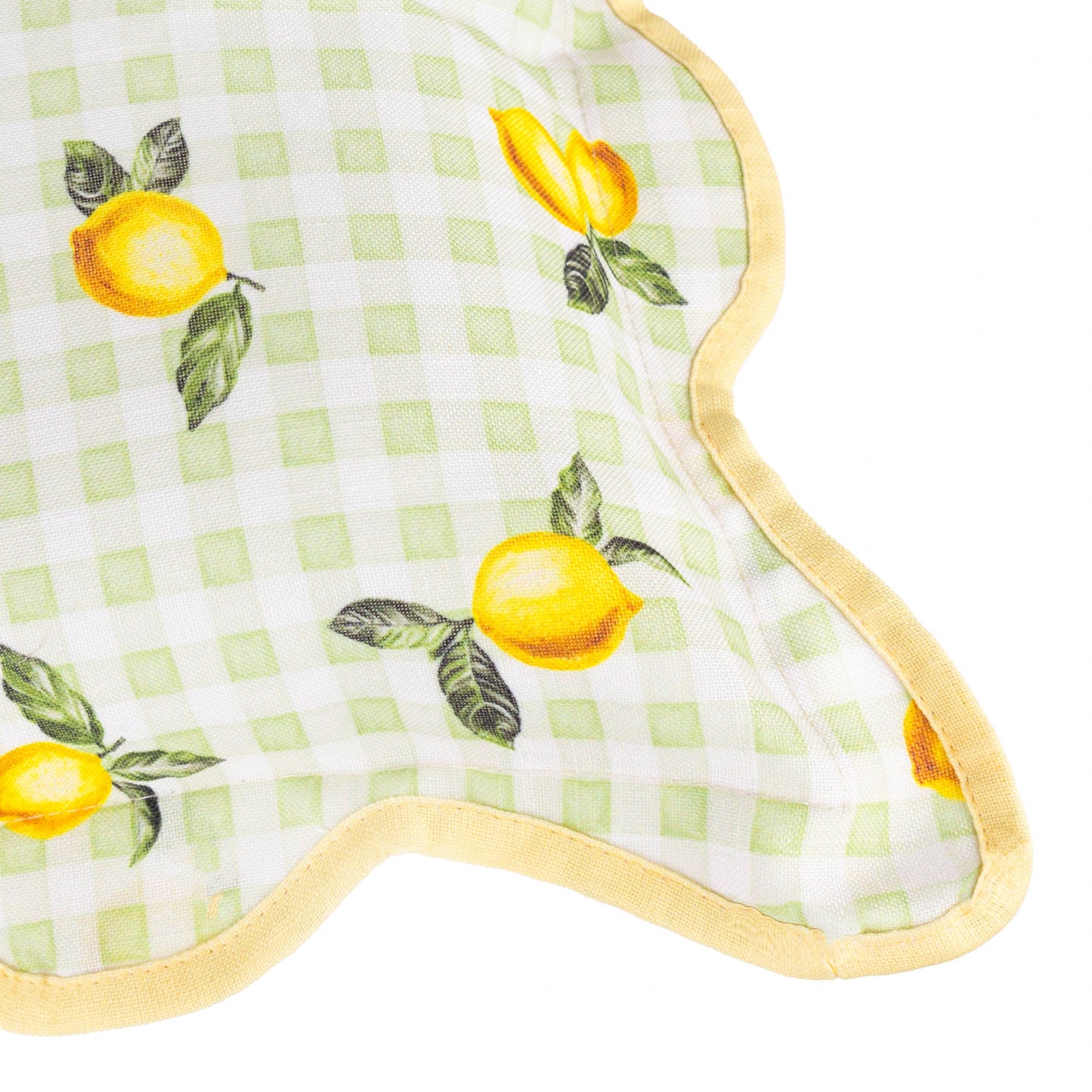 Fruits - Lemons Gingham Check Outdoor Cushion cover only - 45 x 45cm