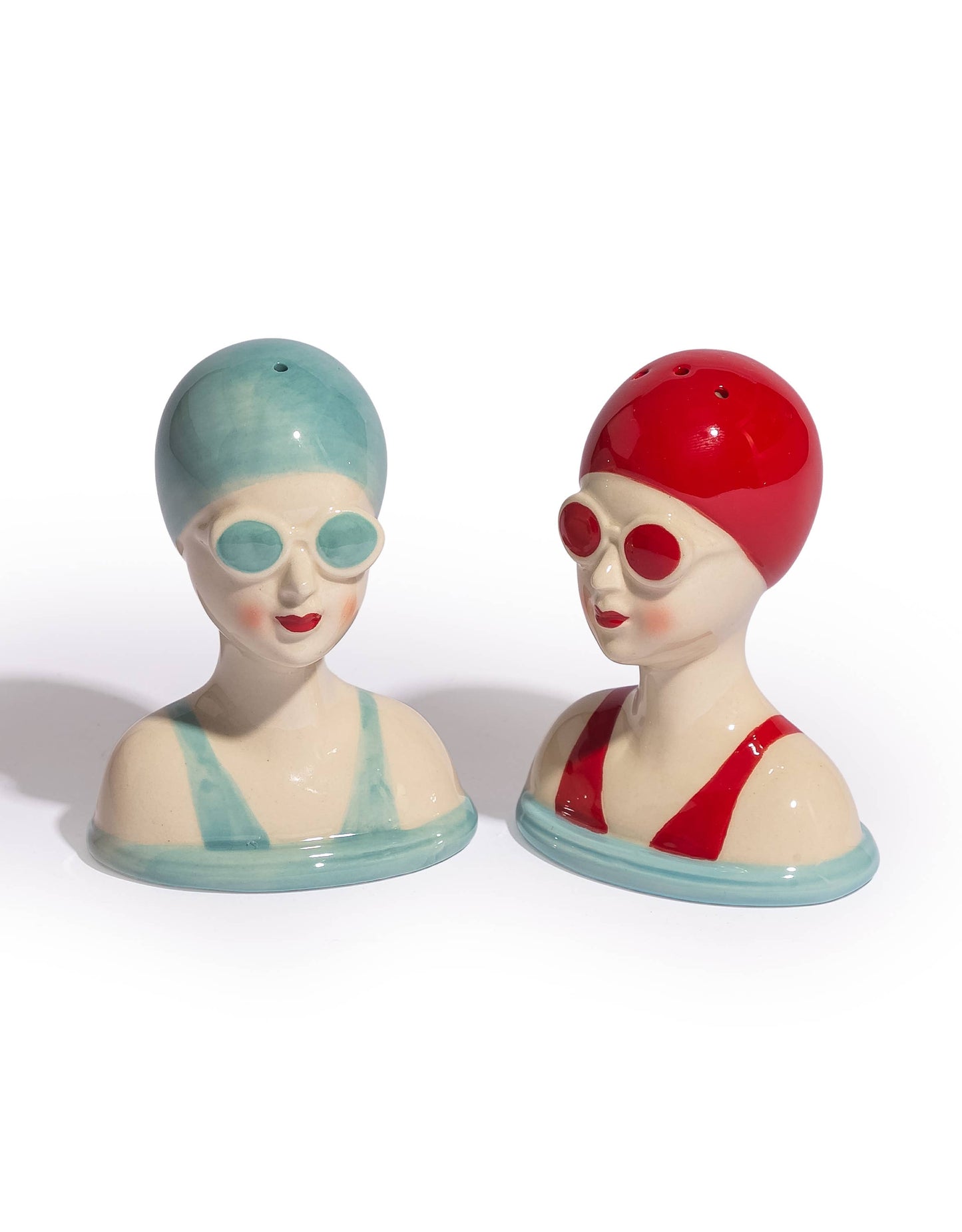 Set of Ceramic Beach Swimmers Salt & Pepper Shakers