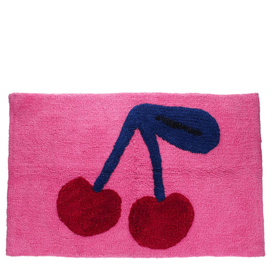 Tufted cotton bath mat - Cherry