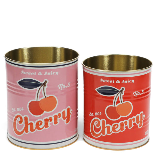 Medium storage tins (set of 2) - Cherry