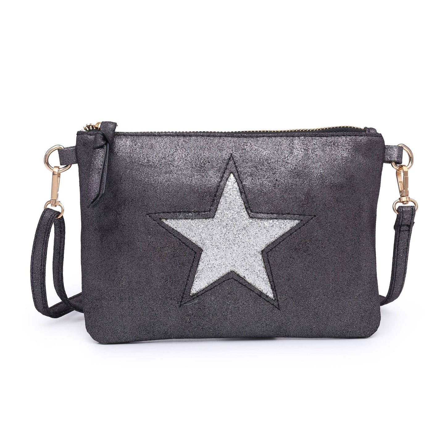 Fabric Star Small Crossbody Bag # 2320: SILVER