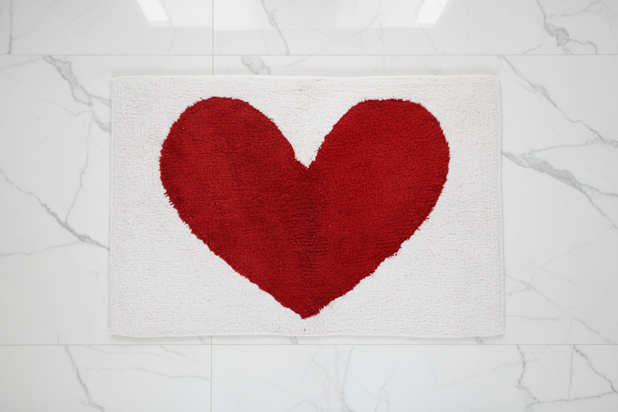 Tufted Cotton Bath Mat - Heart