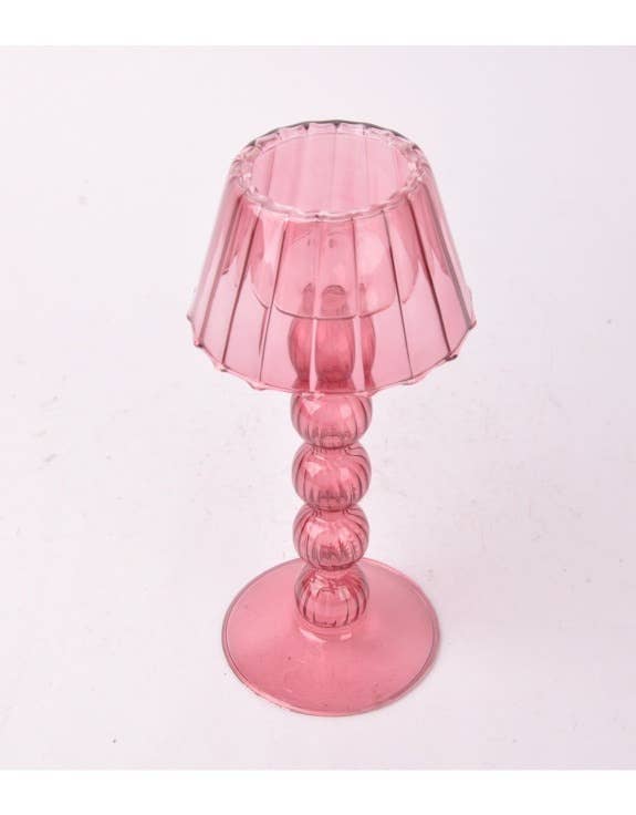 Red/Violet Multi Ball Lamp-Style Glass Tealight Holder